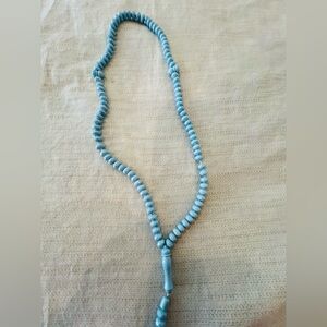 New Turquoise Beaded & white Tasbeh